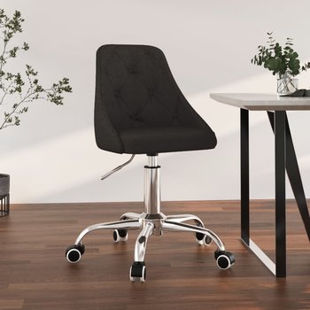 vidaXL Obrotowe krzesło biurowe, czarne, tapicerowane tkaniną - vidaXL