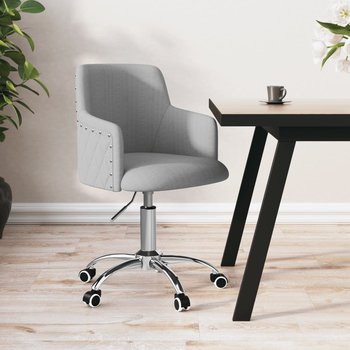 vidaXL Obrotowe krzesło biurowe, jasnoszare, tapicerowane tkaniną - vidaXL