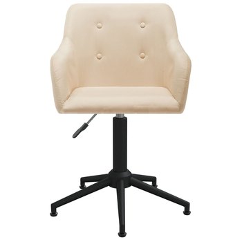 vidaXL Obrotowe krzesło biurowe, kremowe, tapicerowane tkaniną - vidaXL