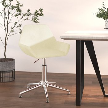 vidaXL Obrotowe krzesło biurowe, kremowe, tapicerowane tkaniną - vidaXL
