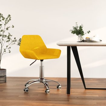 vidaXL Obrotowe krzesło biurowe, musztardowe, tapicerowane tkaniną - vidaXL