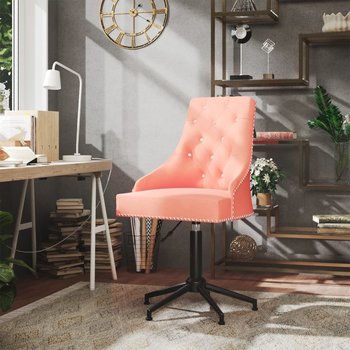 vidaXL Obrotowe krzesło biurowe, różowe, tapicerowane aksamitem - vidaXL