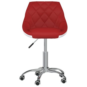 vidaXL Obrotowe krzesło biurowe, winna czerwień i biel, sztuczna skóra - vidaXL