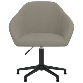 vidaXL Obrotowe krzesło stołowe, jasnoszare, obite aksamitem - vidaXL