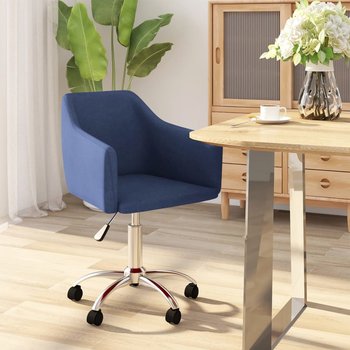 vidaXL Obrotowe krzesło stołowe, niebieskie, obite tkaniną - vidaXL