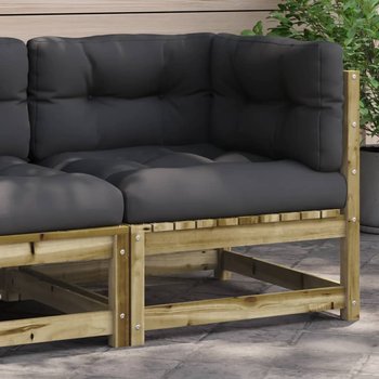 vidaXL Ogrodowa sofa narożna z poduszkami, impregnowane drewno sosnowe - vidaXL