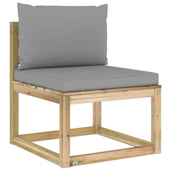 vidaXL Ogrodowa sofa środkowa z poduszkami, impregnowana sosna - vidaXL