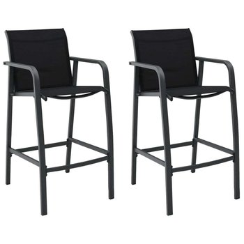 vidaXL Ogrodowe krzesła barowe, 2 szt., szare, tworzywo textilene - vidaXL