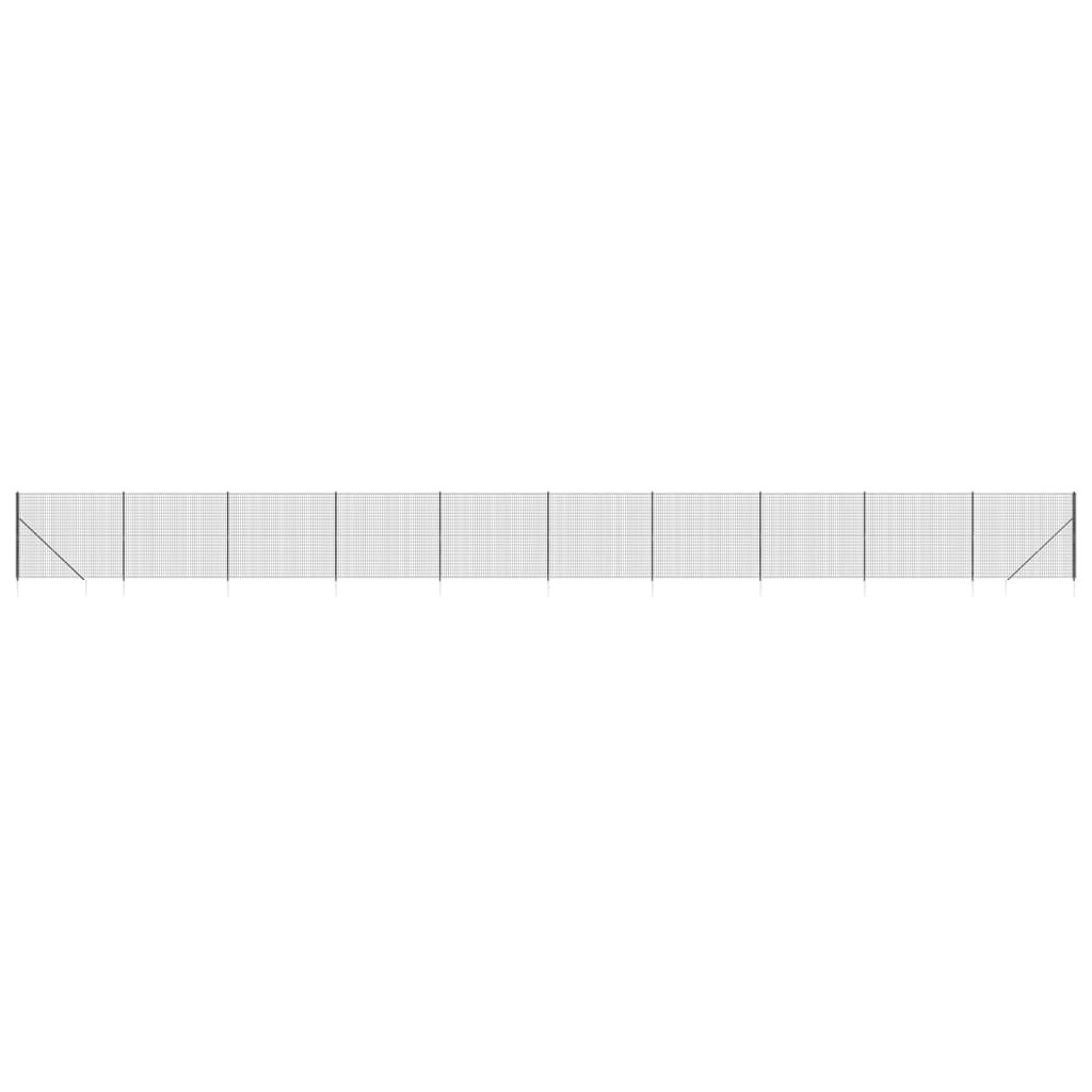 VidaXL Recinzione Metallica Antracite 1,6x25m - Acciaio Zincato Con Rivestimento PVC, Inclusi Pali E Accessori - 2