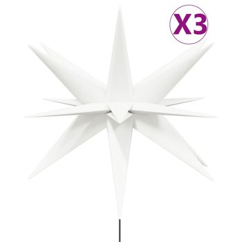 vidaXL Ozdoby świetlne LED z prętami, składane, 3 szt., białe, 35 cm - vidaXL