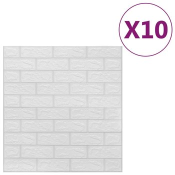 vidaXL Panele 3D z imitacją cegły, samoprzylepne, 10 szt., białe - vidaXL