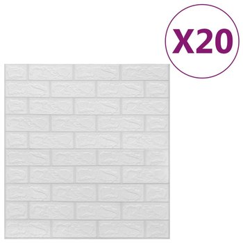 vidaXL Panele 3D z imitacją cegły, samoprzylepne, 20 szt., białe - vidaXL