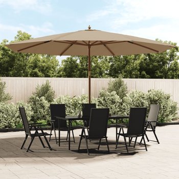 vidaXL Parasol ogrodowy na drewnianym słupku, taupe, 400x273 cm - vidaXL