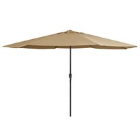 vidaXL Parasol ogrodowy na metalowym słupku, 390 cm, kolor taupe