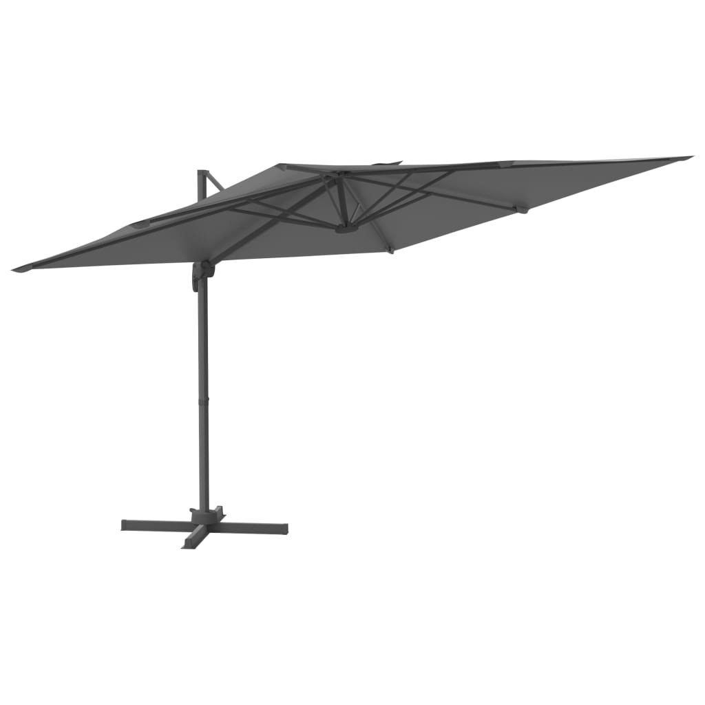 Фото - Пляжна парасоля VidaXL Parasol wiszący na aluminiowym słupku, antracytowy, 300x300 cm 
