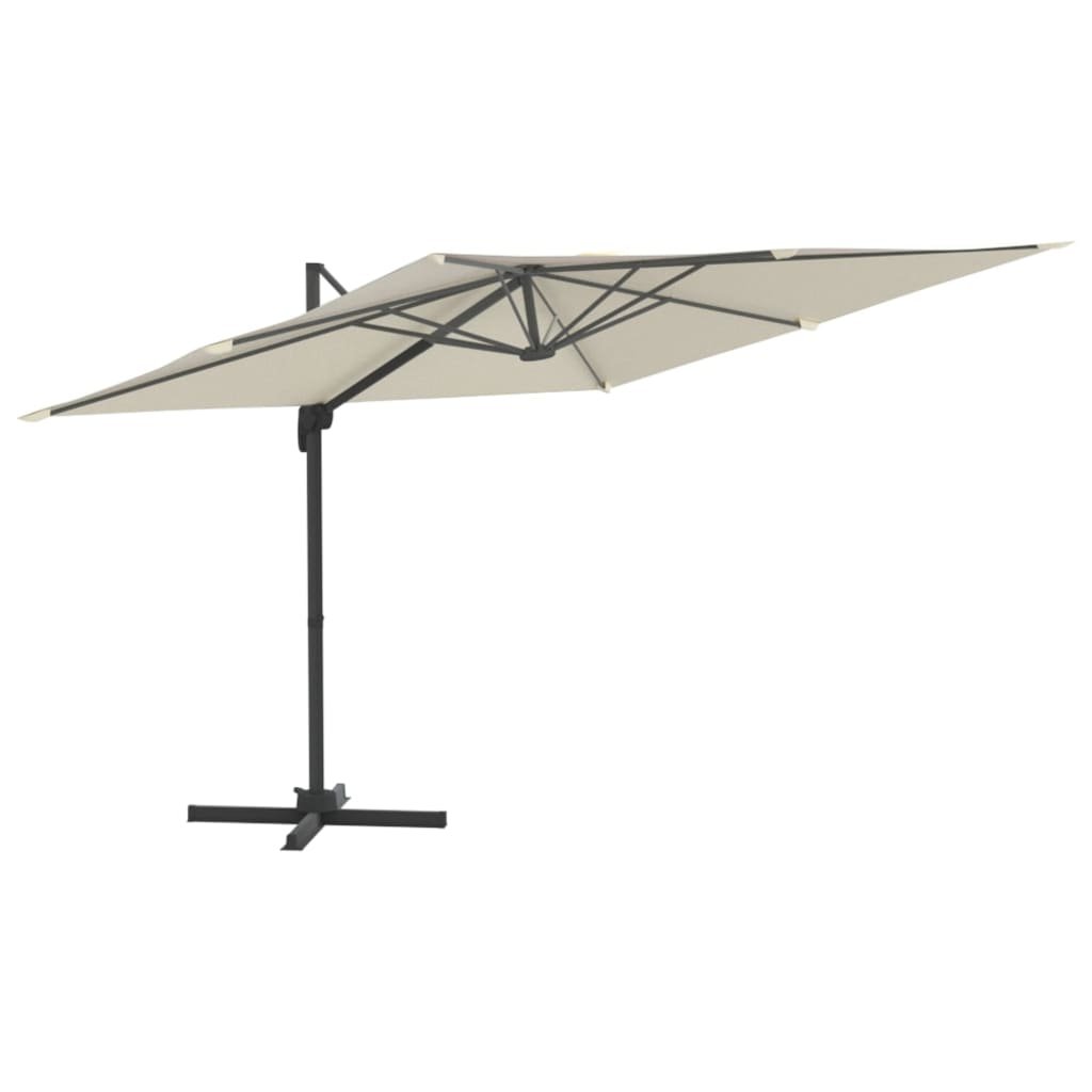 Фото - Пляжна парасоля VidaXL Parasol wiszący na aluminiowym słupku, piaskowy, 300x300 cm 