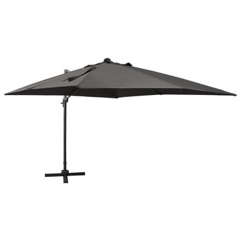 vidaXL Parasol wiszący z lampkami LED i słupkiem, antracytowy, 300 cm - vidaXL