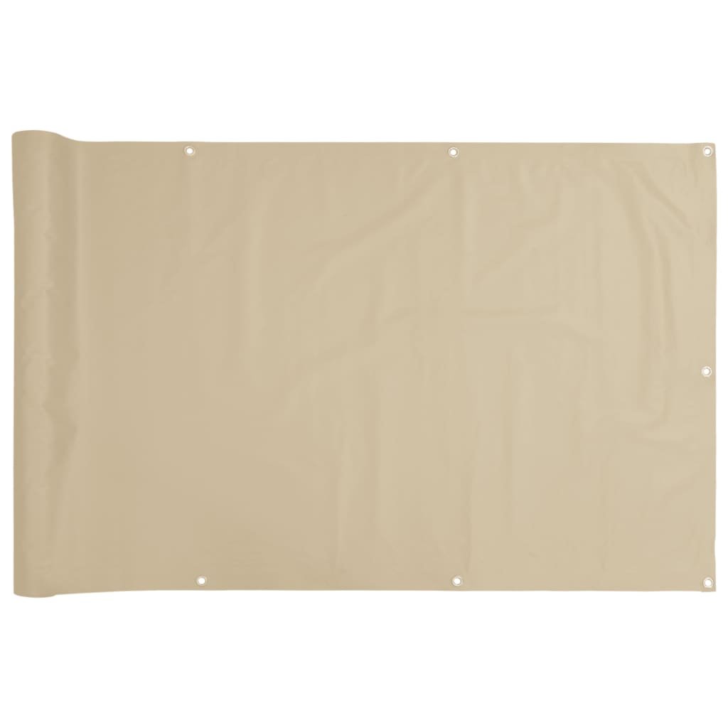 vidaXL Parawan balkonowy z tkaniny oxford 75x400 cm beż