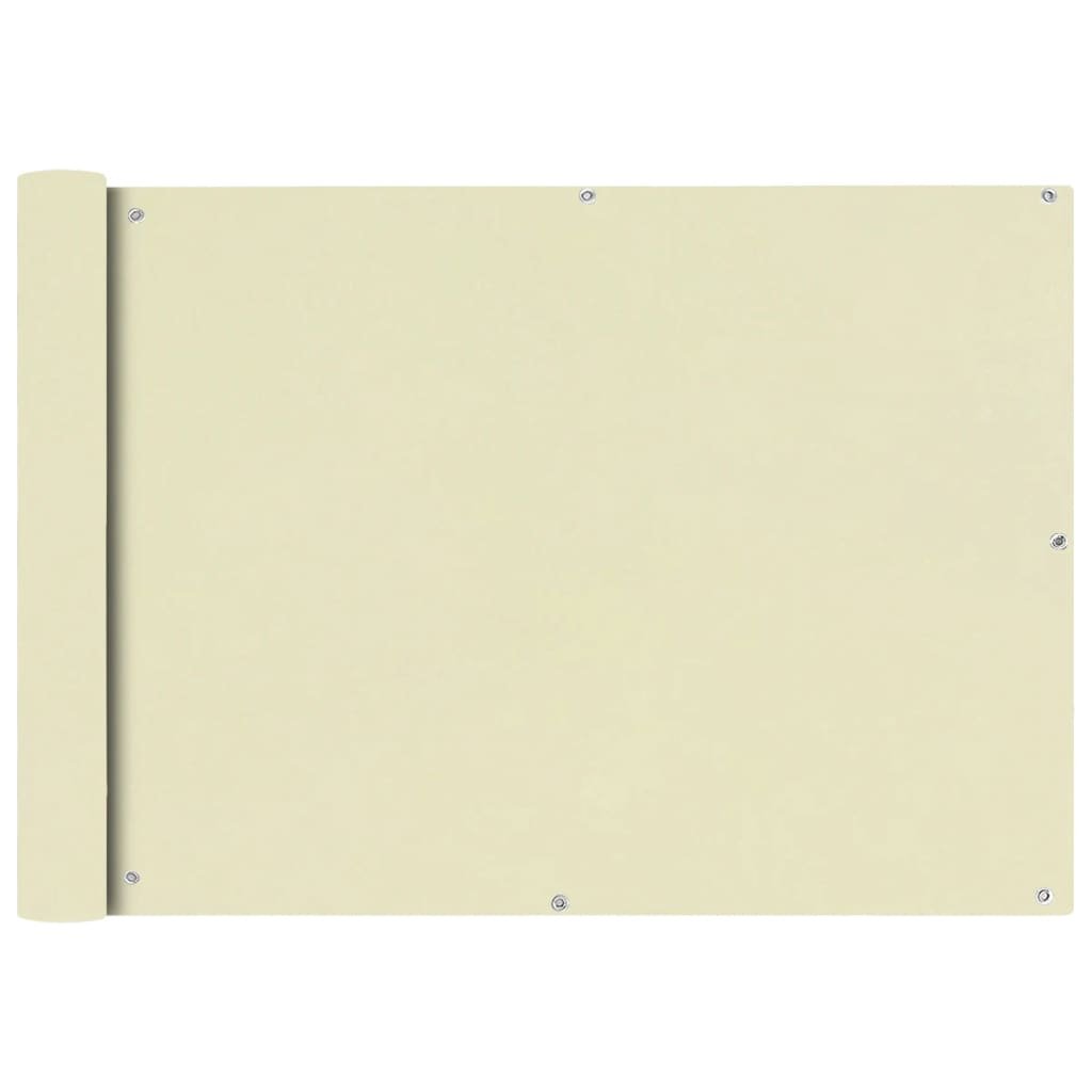 vidaXL Parawan balkonowy z tkaniny oxford 75x400 cm kremowy