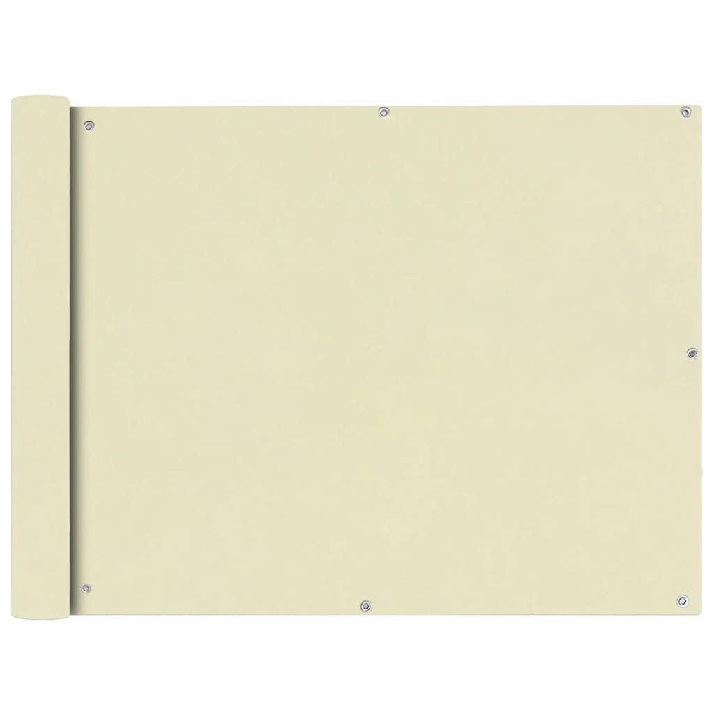 vidaXL Parawan balkonowy z tkaniny oxford 90x400 cm kremowy