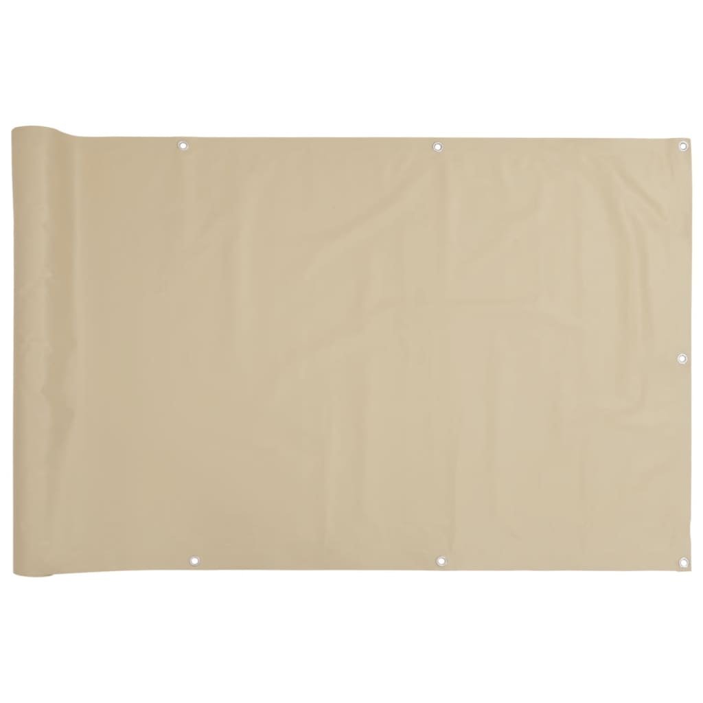 vidaXL Parawan balkonowy z tkaniny oxford 90x600 cm beż