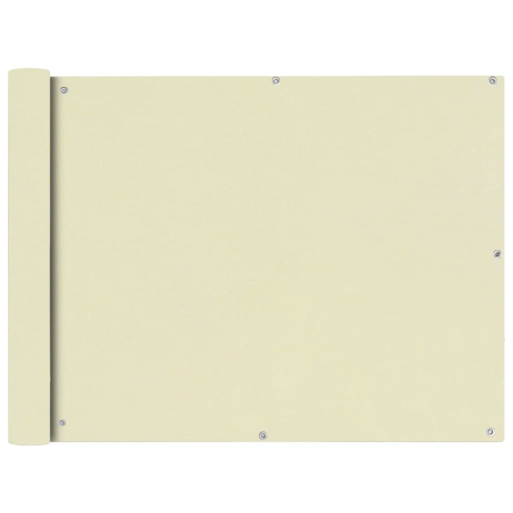 vidaXL Parawan balkonowy z tkaniny oxford 90x600 cm kremowy