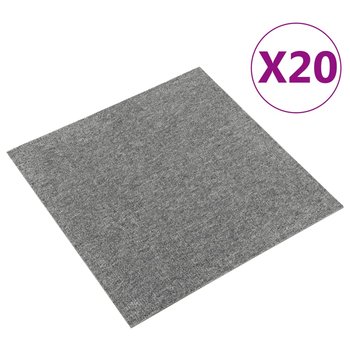 vidaXL, Podłogowe płytki dywanowe, 20 szt., 5 m², 50x50 cm, szare - vidaXL