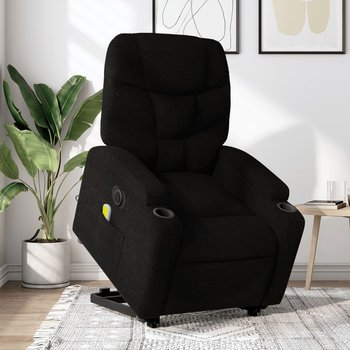 vidaXL Podnoszony fotel masujący, elektryczny, rozkładany, czarny - vidaXL