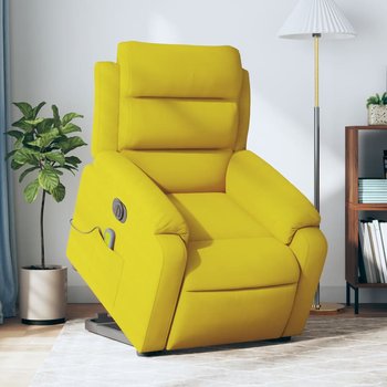 vidaXL Podnoszony fotel masujący, elektryczny rozkładany, żółty - vidaXL