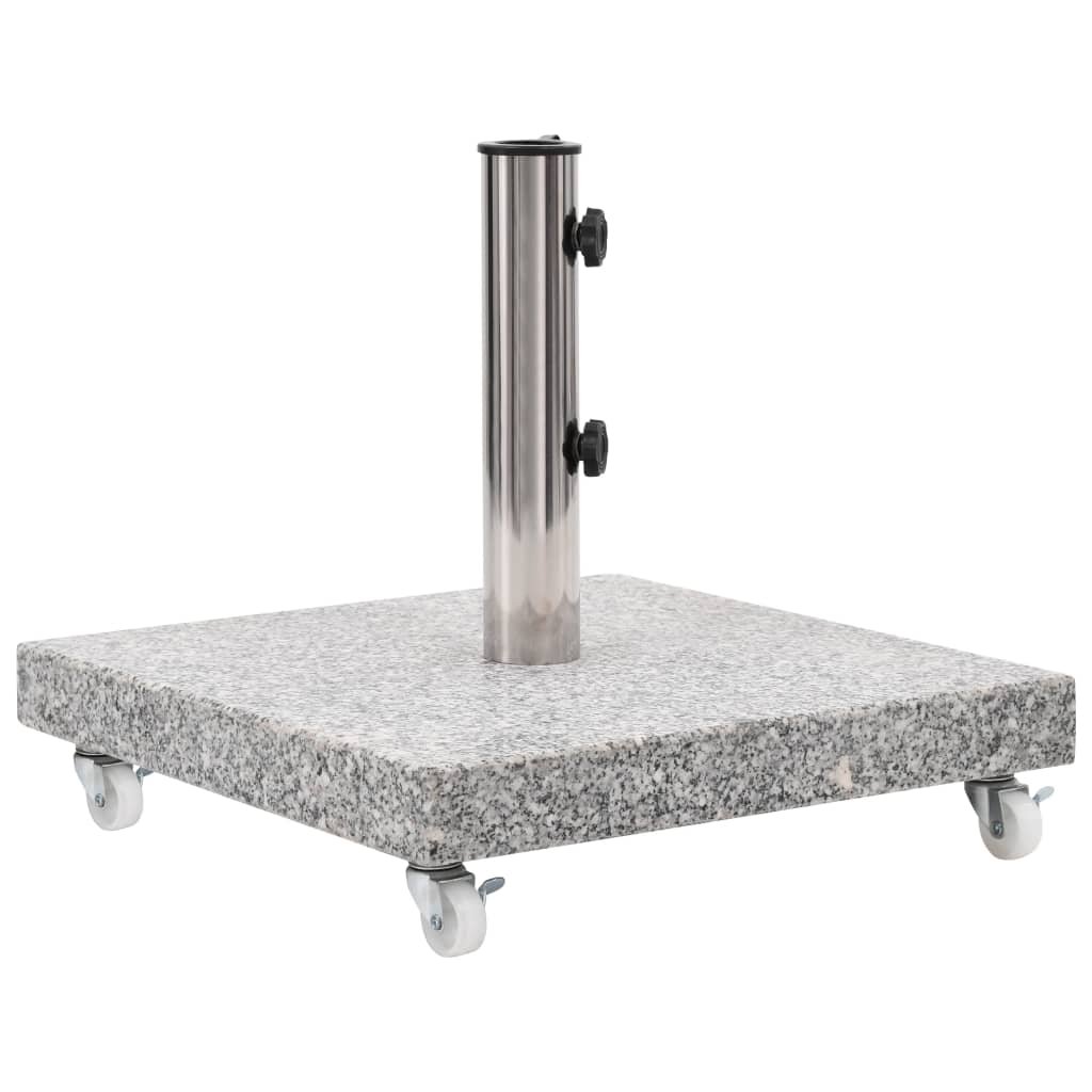 vidaXL Podstawa pod parasol, granitowa, 30 kg, kwadratowa, szara