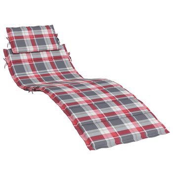 vidaXL Poduszka na leżak, czerwona krata, 186x58x3 cm, tkanina Oxford - vidaXL