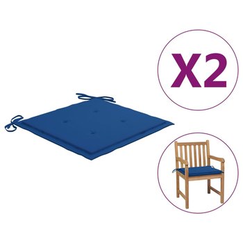 vidaXL Poduszki na krzesła ogrodowe, 2 szt., niebieskie, 50x50x3 cm - vidaXL