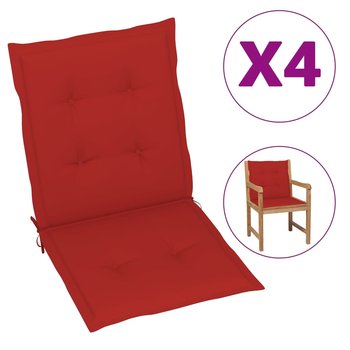 vidaXL Poduszki na krzesła ogrodowe, 4 szt., czerwone, 100x50x3 cm - vidaXL