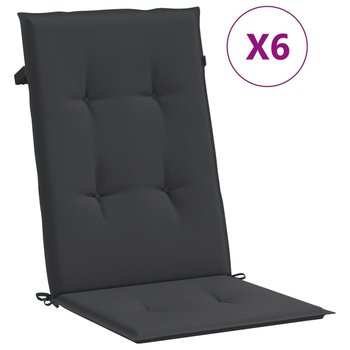 vidaXL Poduszki na krzesła ogrodowe, 6 szt., czarne, 120x50x3 cm - vidaXL