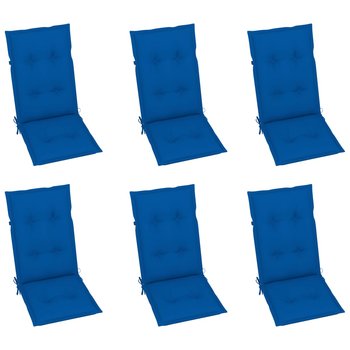 vidaXL Poduszki na krzesła ogrodowe, 6 szt., niebieskie, 120x50x7 cm - vidaXL
