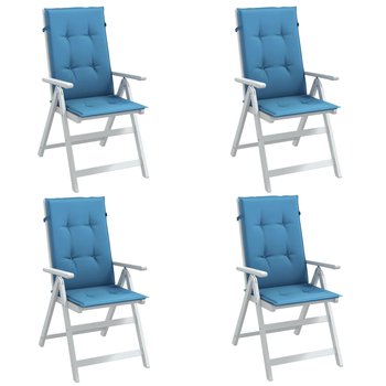 vidaXL Poduszki na krzesła z wysokim oparciem, 4 szt, niebieski melanż - vidaXL