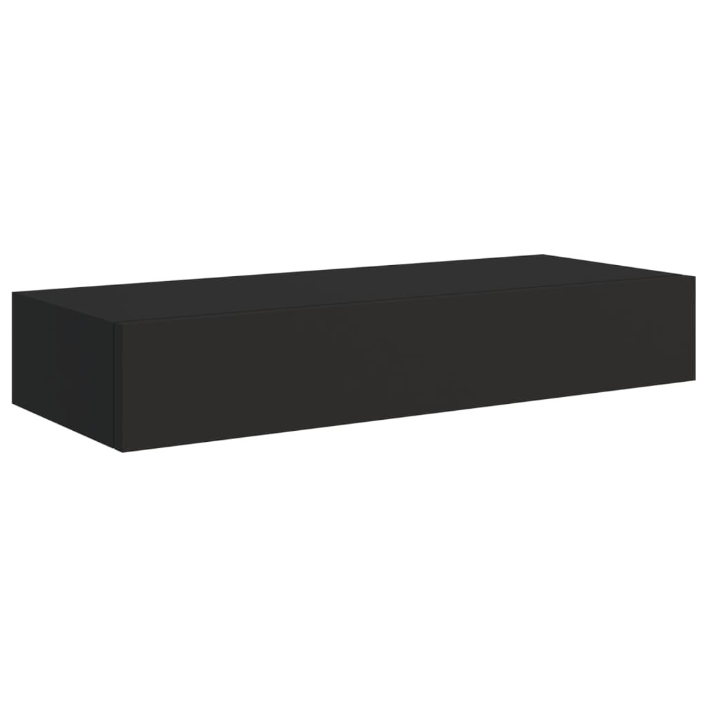 Zdjęcia - Półka ścienna VidaXL  z szufladą, czarna, 60 x 23,5 x 10 cm, MDF 