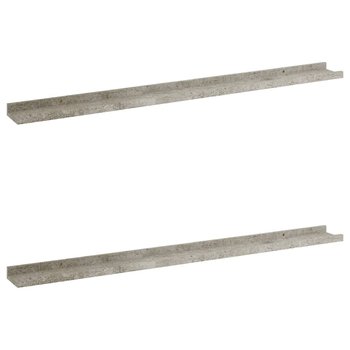 vidaXL Półki ścienne, 2 szt., szarość betonu, 100x9x3 cm - vidaXL