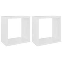 vidaXL Półki ścienne kostki, 2 szt., białe, 26x15x26 cm