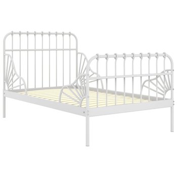 vidaXL Przedłużana rama łóżka, biała, metalowa, 80x130/200 cm - vidaXL