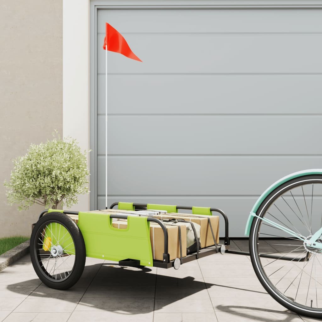 Zdjęcia - Fotelik samochodowy VidaXL Przyczepka rowerowa, zielona, tkanina Oxford i żelazo 