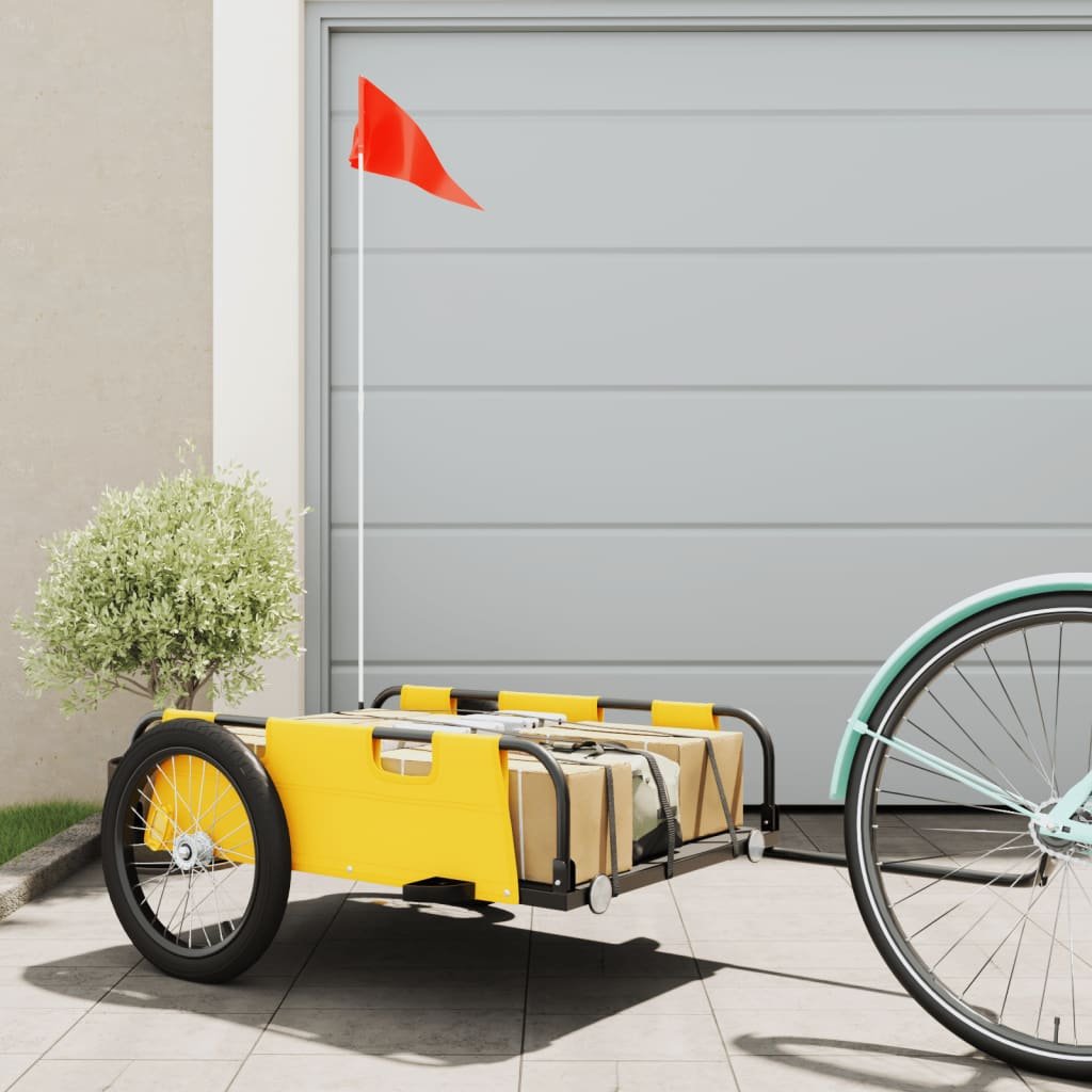 Zdjęcia - Fotelik samochodowy VidaXL Przyczepka rowerowa, żółta, tkanina Oxford i żelazo 