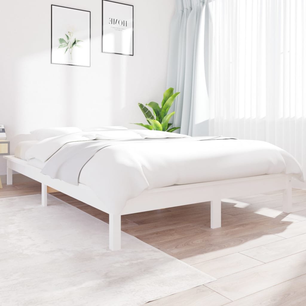 Фото - Ліжко VidaXL Rama łóżka, biała, 150x200 cm, lite drewno sosnowe 