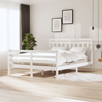 vidaXL Rama łóżka, biała, 150x200 cm, lite drewno - vidaXL