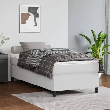 vidaXL Rama łóżka, biała, 90x190 cm, sztuczna skóra - vidaXL