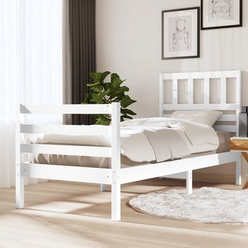 vidaXL Rama łóżka, biała, lite drewno, 100 x 200 cm - vidaXL