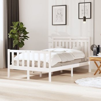 vidaXL Rama łóżka, biała, lite drewno, 120 x 200 cm - vidaXL