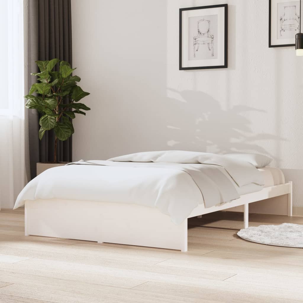 Фото - Ліжко VidaXL Rama łóżka, biała, lite drewno, 120x190 cm, podwójna 