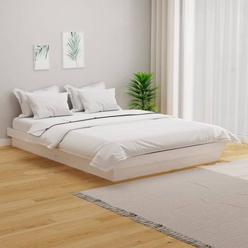 vidaXL Rama łóżka, biała, lite drewno, 120x190 cm, podwójna - vidaXL