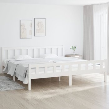 vidaXL Rama łóżka, biała, lite drewno, 160 x 200 cm - vidaXL